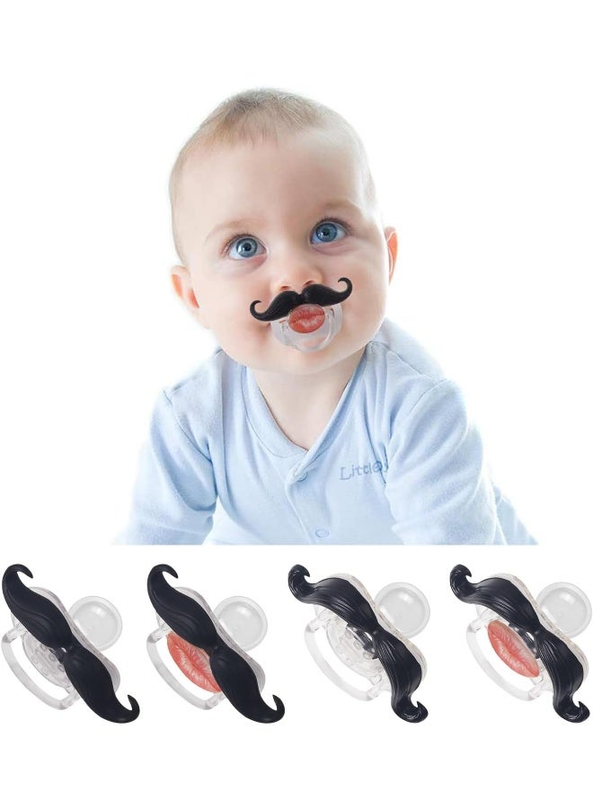 SOLIFEGOBLE Mustache Pcifiers for Babies 0-6 Months, Newborn Mustache Pacifier,Pacifier with MustacheTeeth Binky,Gift Pacifiers for Boys and Girls (Colors-03) - Image 1